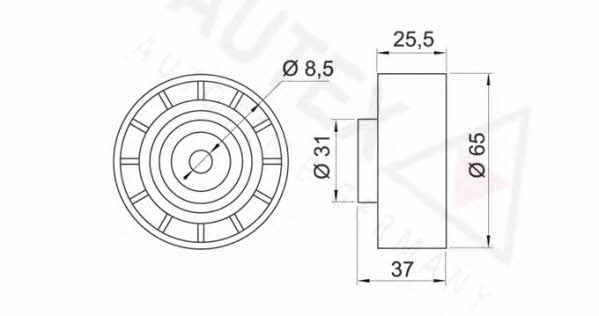 Autex 654093 V-ribbed belt tensioner (drive) roller 654093