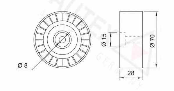 Autex 654094 V-ribbed belt tensioner (drive) roller 654094