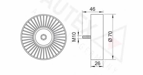 Autex 654137 V-ribbed belt tensioner (drive) roller 654137