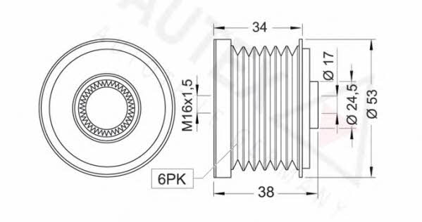 Autex 654185 Freewheel clutch, alternator 654185