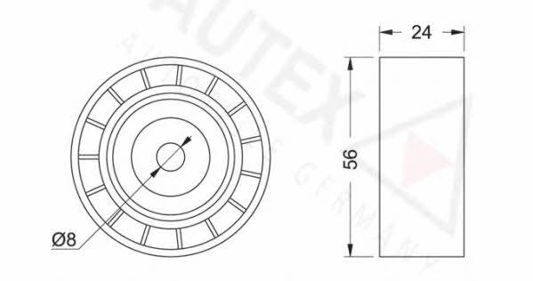 Autex 654251 V-ribbed belt tensioner (drive) roller 654251