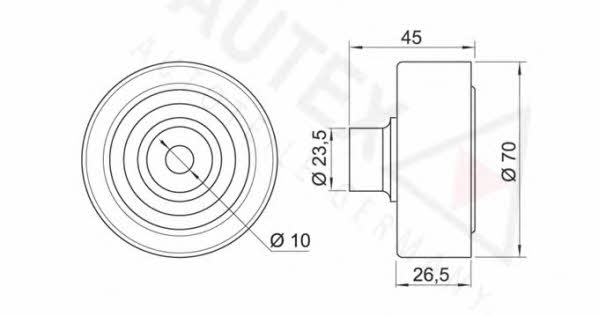 Autex 654321 V-ribbed belt tensioner (drive) roller 654321