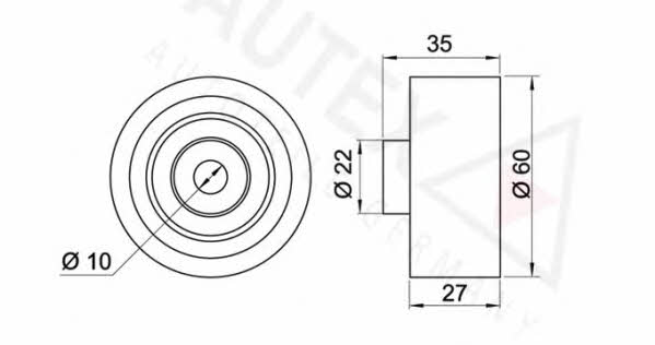Autex 654392 V-ribbed belt tensioner (drive) roller 654392