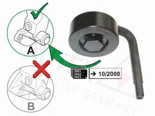 Autex 654462 V-ribbed belt tensioner (drive) roller 654462