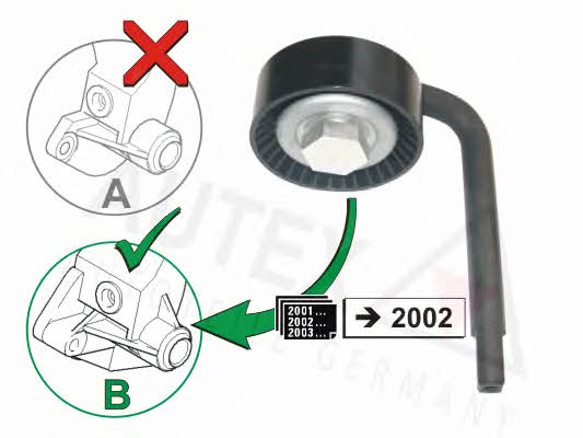 Autex 654463 V-ribbed belt tensioner (drive) roller 654463
