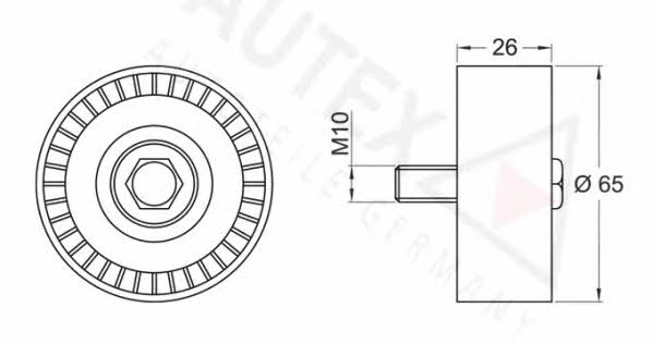 Autex 654467 V-ribbed belt tensioner (drive) roller 654467
