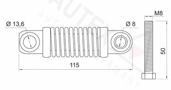 Autex 654474 Belt tensioner damper 654474