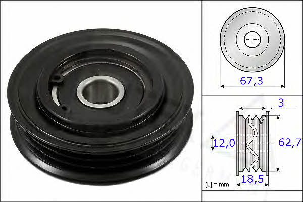 Autex 654827 V-ribbed belt tensioner (drive) roller 654827