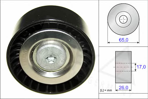 Autex 654829 V-ribbed belt tensioner (drive) roller 654829