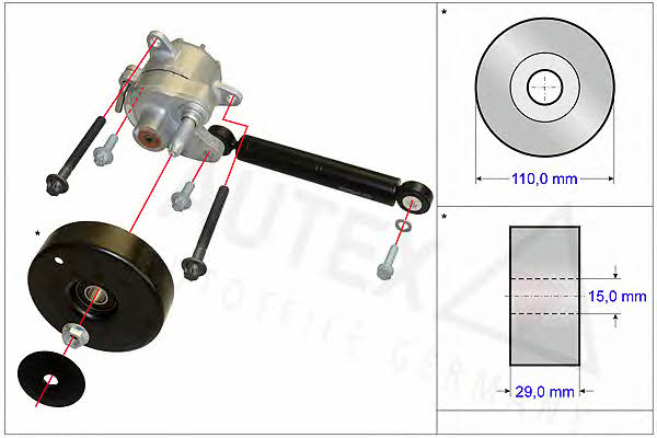 Autex 654866 Belt tensioner repair kit 654866