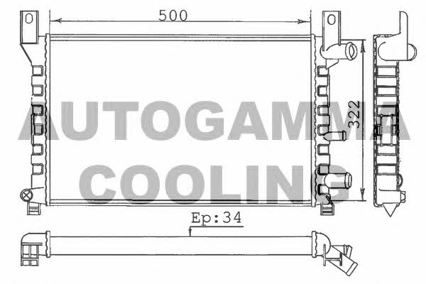 Autogamma 100330 Radiator, engine cooling 100330