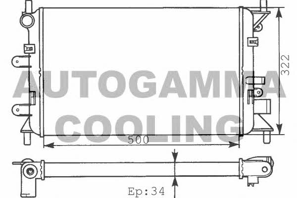 Autogamma 100346 Radiator, engine cooling 100346