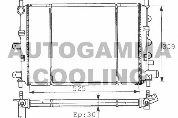 Autogamma 100347 Radiator, engine cooling 100347