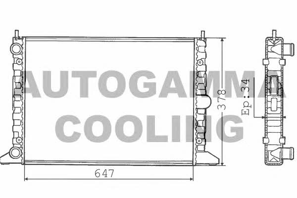 Autogamma 100358 Radiator, engine cooling 100358