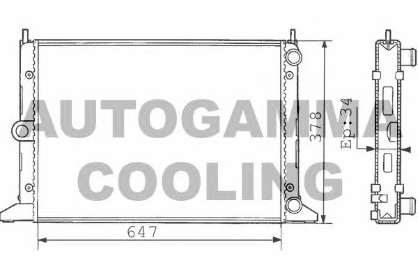 Autogamma 100360 Radiator, engine cooling 100360