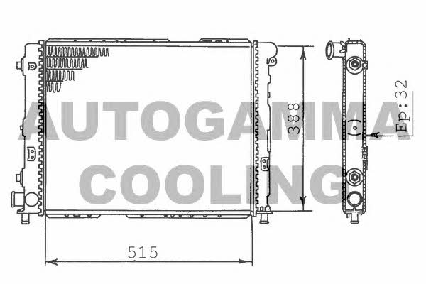 Autogamma 100468 Radiator, engine cooling 100468