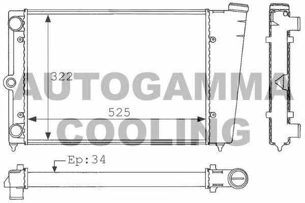 Autogamma 101037 Radiator, engine cooling 101037