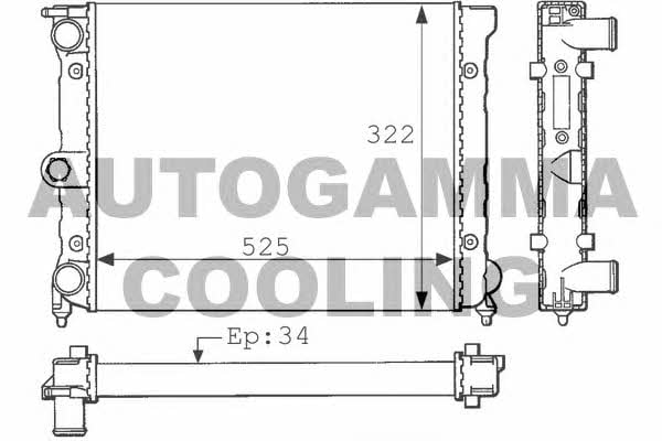 Autogamma 101038 Radiator, engine cooling 101038