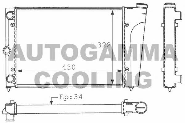 Autogamma 101040 Radiator, engine cooling 101040