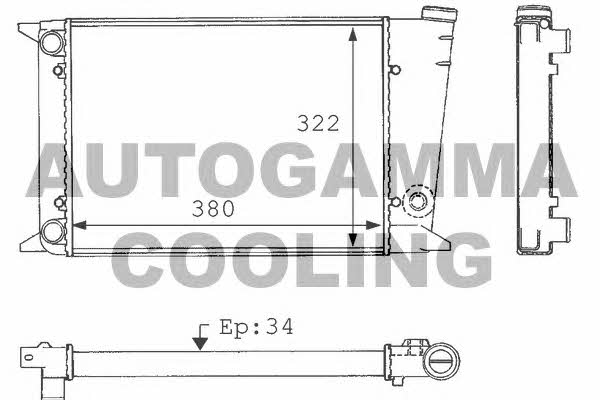 Autogamma 101042 Radiator, engine cooling 101042