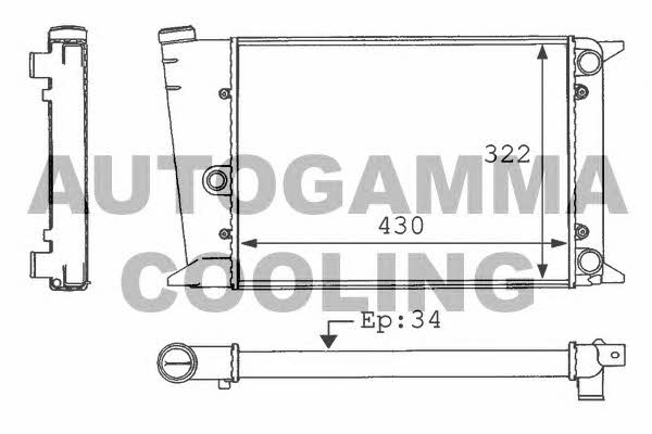 Autogamma 101045 Radiator, engine cooling 101045