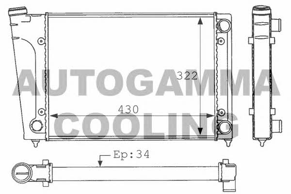 Autogamma 101046 Radiator, engine cooling 101046