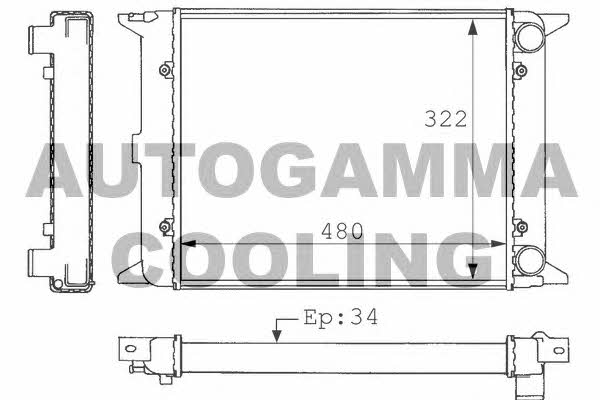 Autogamma 101047 Radiator, engine cooling 101047