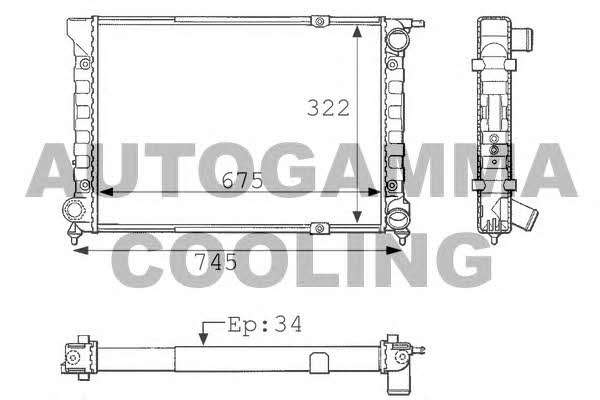 Autogamma 101053 Radiator, engine cooling 101053