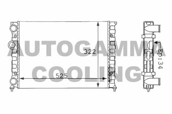 Autogamma 101056 Radiator, engine cooling 101056