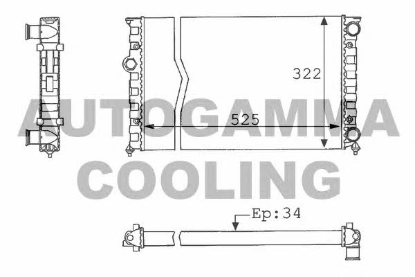 Autogamma 101058 Radiator, engine cooling 101058