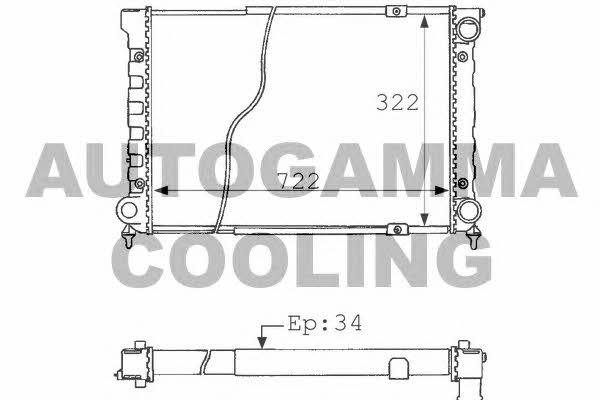 Autogamma 101073 Radiator, engine cooling 101073