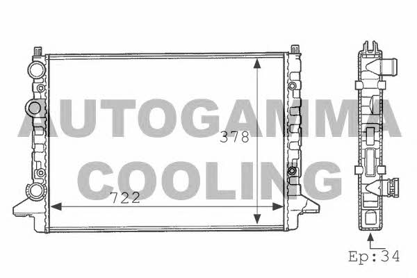 Autogamma 101077 Radiator, engine cooling 101077