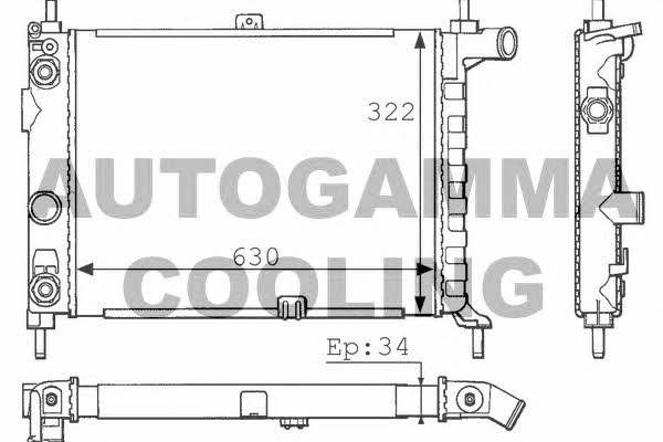 Autogamma 100690 Radiator, engine cooling 100690