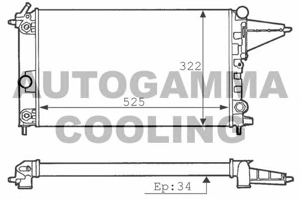 Autogamma 100727 Radiator, engine cooling 100727