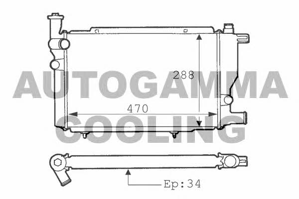 Autogamma 100741 Radiator, engine cooling 100741