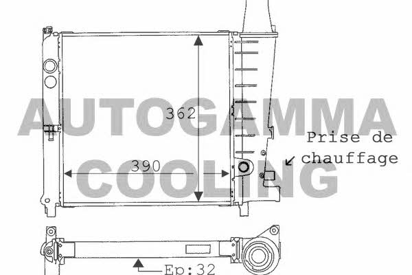 Autogamma 100759 Radiator, engine cooling 100759