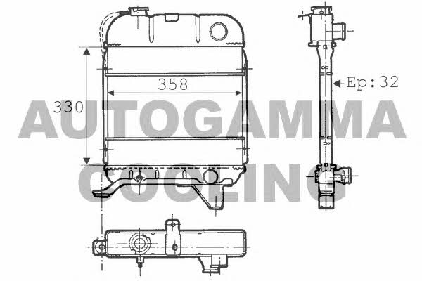 Autogamma 100762 Radiator, engine cooling 100762
