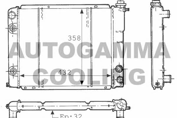 Autogamma 100801 Radiator, engine cooling 100801