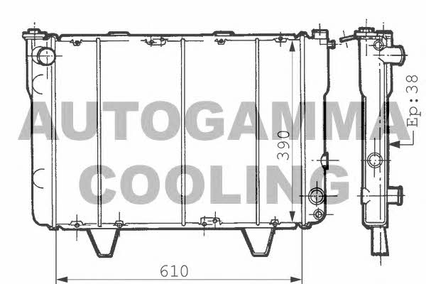 Autogamma 100802 Radiator, engine cooling 100802