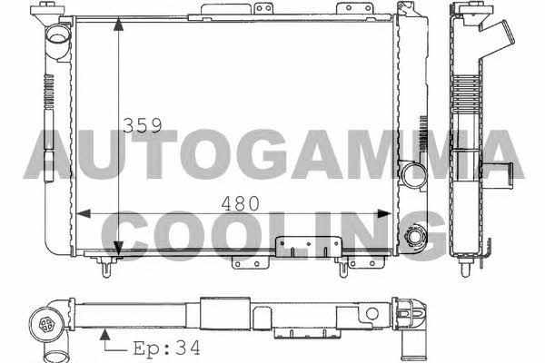 Autogamma 100859 Radiator, engine cooling 100859