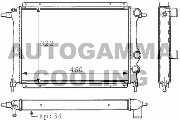 Autogamma 100874 Radiator, engine cooling 100874