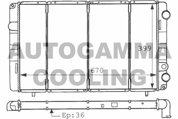 Autogamma 100915 Radiator, engine cooling 100915