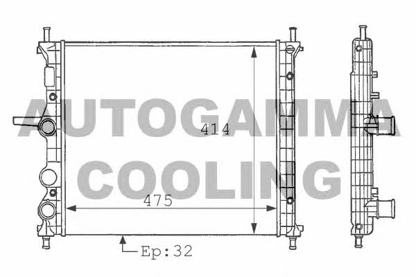 Autogamma 101166 Radiator, engine cooling 101166