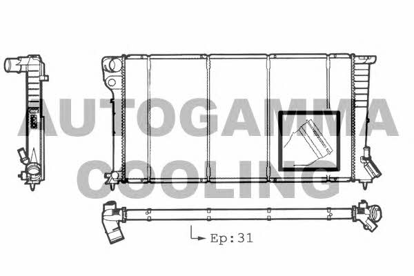 Autogamma 101304 Radiator, engine cooling 101304