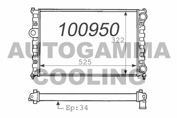 Autogamma 100950 Radiator, engine cooling 100950