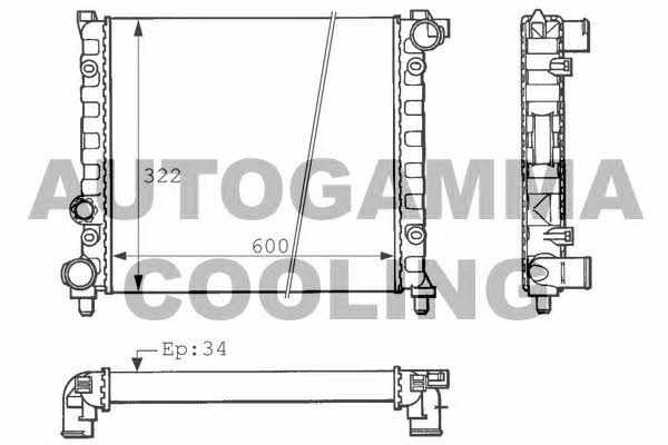 Autogamma 100954 Radiator, engine cooling 100954