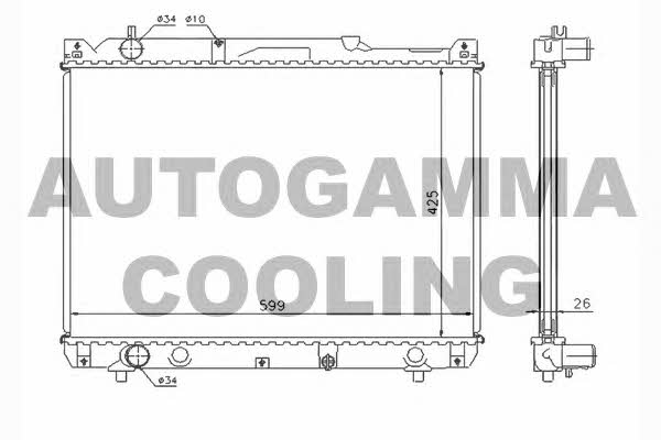 Autogamma 104376 Radiator, engine cooling 104376