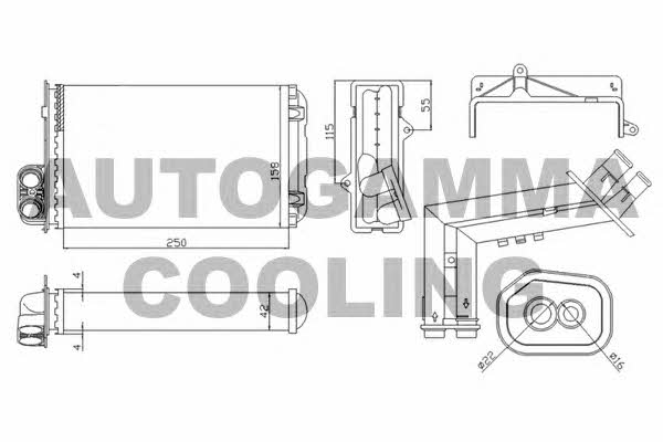 Autogamma 101973 Heat exchanger, interior heating 101973