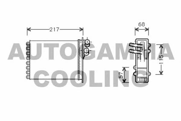 Autogamma 105360 Heat exchanger, interior heating 105360