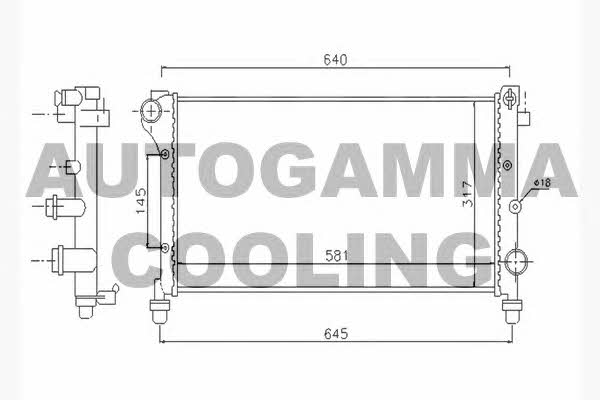 Autogamma 104636 Radiator, engine cooling 104636